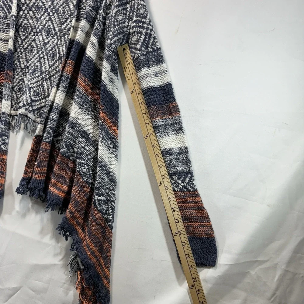 Hollister Cardigan Sweater Womens XS Multicolor Open Front Duster Boho Aztec - Picture 3 of 10